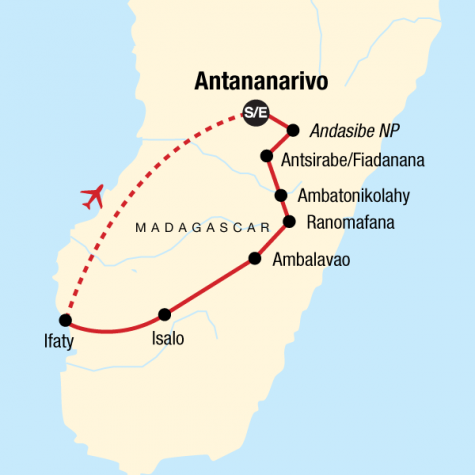 Highlights of Madagascar - Tour Map
