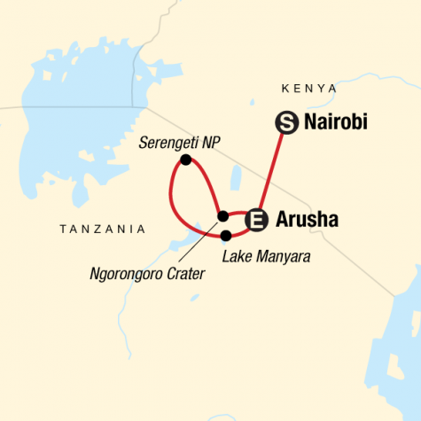 Tanzania Camping Safari - Tour Map