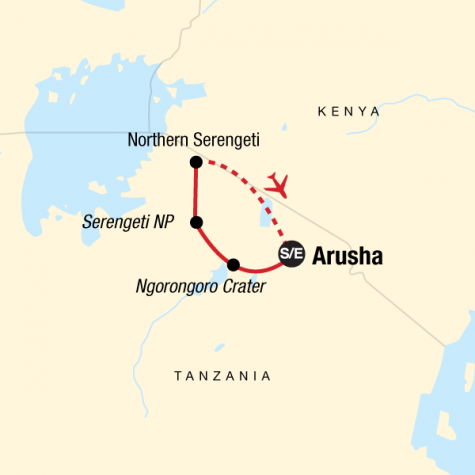 Serengeti Migration Safari - Tour Map