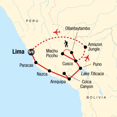 Absolute Peru - Tour Map