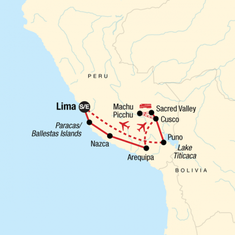 Inca Explorer - Tour Map