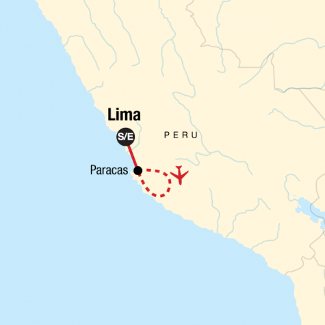 Paracas & Nazca Lines Independent Adventure - Tour Map
