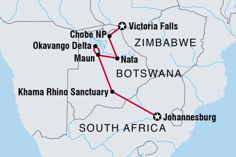 Okavango Experience - Tour Map