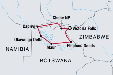 Botswana Highlights - Tour Map