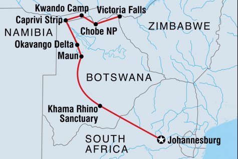 Essential Botswana - Tour Map