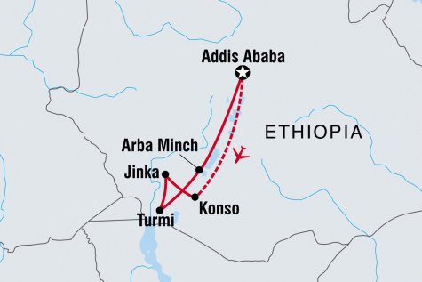 Ethiopia Untouched - Tour Map