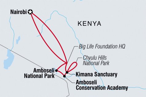 Kenya: Wildlife Rangers Expedition - Tour Map