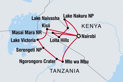 The Masai Heartlands - Tour Map
