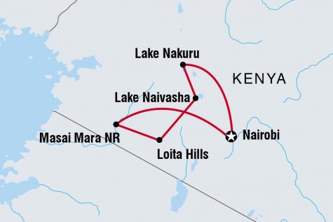 Kenya Wildlife Safari - Tour Map