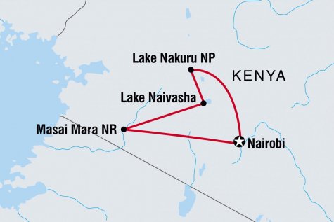 Kenya Safari Under Canvas - Tour Map