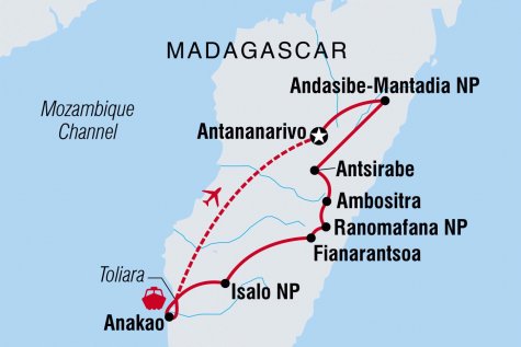 Madagascar Adventure - Tour Map
