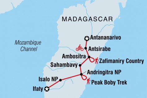 Madagascar: Hike & Bike - Tour Map