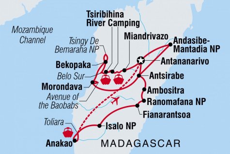 Madagascar in Depth - Tour Map