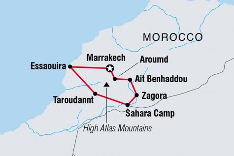 South Morocco Discovery - Tour Map