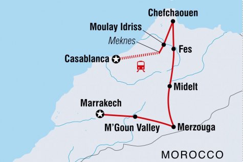 Morocco Real Food Adventure - Tour Map