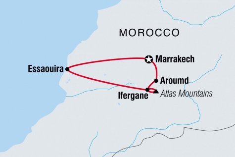 Morocco Family Holiday for Solo Parents - Tour Map