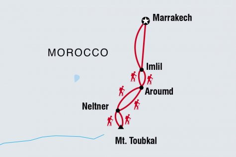 Mount Toubkal Trek - Tour Map