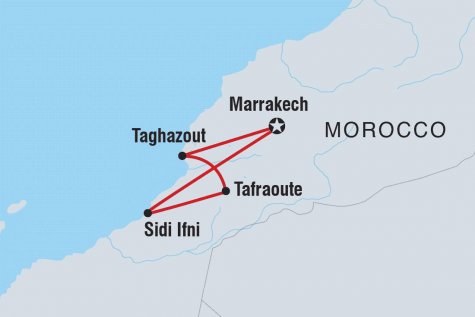 Morocco Atlas & Atlantic - Tour Map