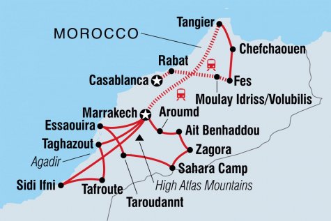 Discover Morocco - Tour Map