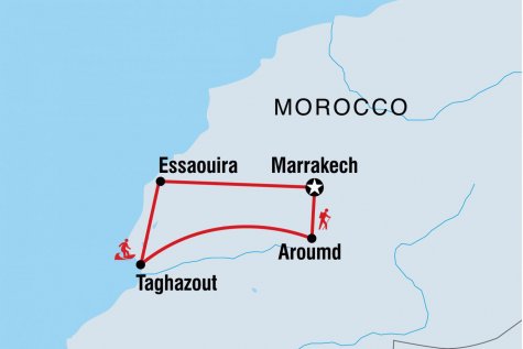One Week in Morocco - Tour Map