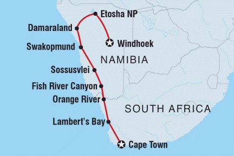 Namibia Discovery - Tour Map