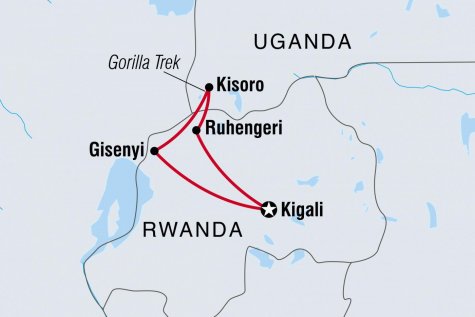 Remarkable Rwanda & Gorillas of Uganda - Tour Map