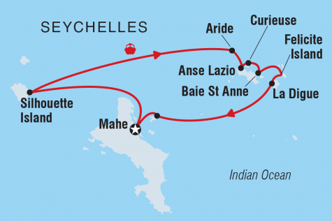 Cruising the Seychelles Islands - Tour Map