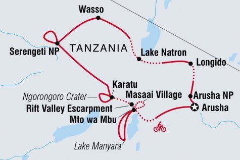 Cycle Tanzania - Tour Map