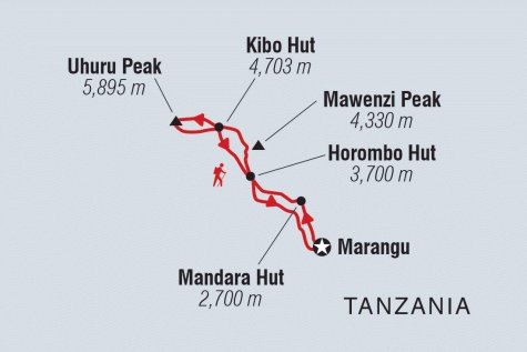 Kilimanjaro: Marangu Route - Tour Map