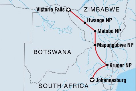 Essential African Safari - Tour Map