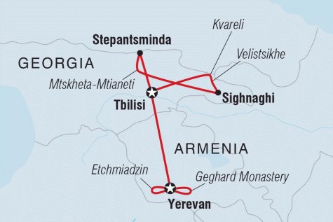 Armenia & Georgia Real Food Adventure - Tour Map