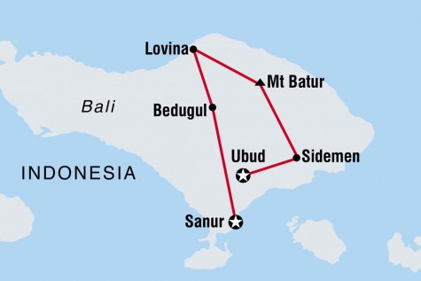 Beautiful Bali - For Solo Travellers - Tour Map