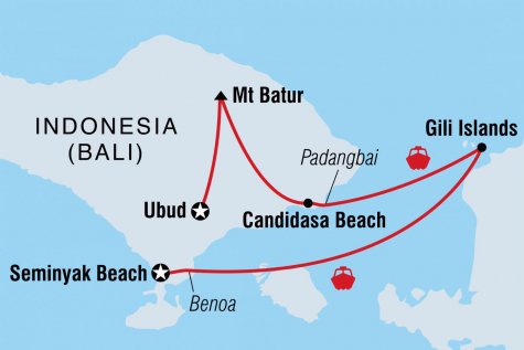 Essential Bali & Gili Islands - Tour Map