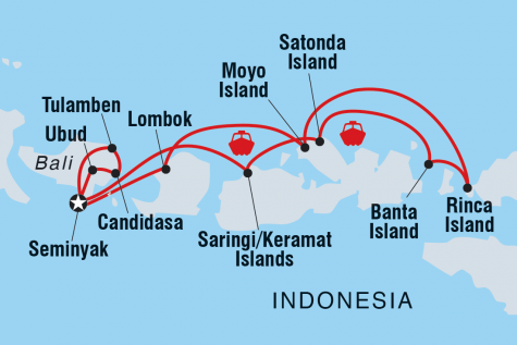Classic Bali by Land and Sea - Tour Map
