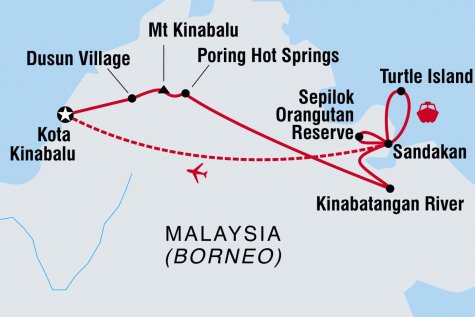 Sabah Adventure - Tour Map