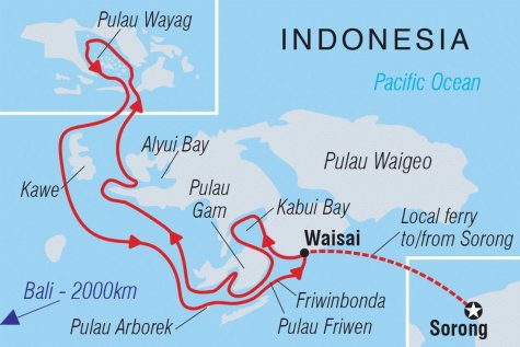 Raja Ampat Sailing Expedition - Tour Map