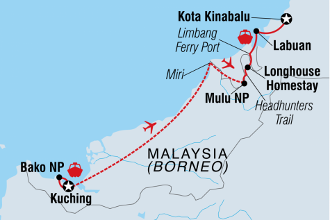 Wild Sarawak - Tour Map