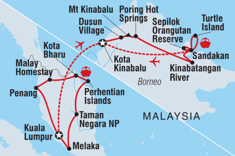 Malaysia's Ultimate Adventure - Tour Map