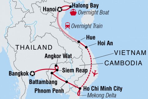 Best of Vietnam & Cambodia - Tour Map