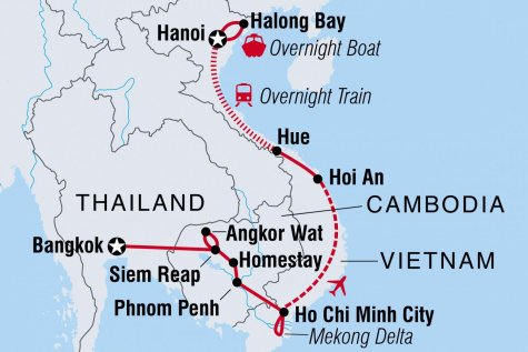 Best of Cambodia & Vietnam - Tour Map