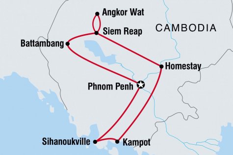 Best of Cambodia - Tour Map