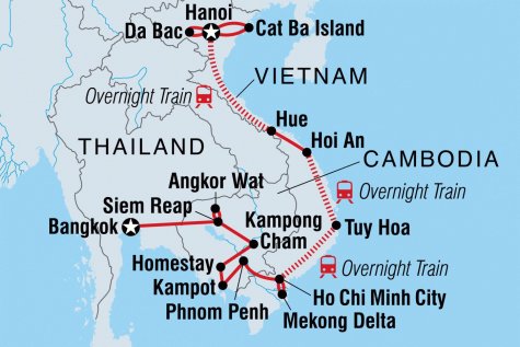 Cambodia & Vietnam Experience - Tour Map