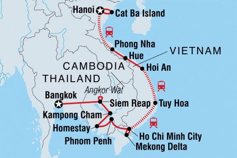 Epic Cambodia to Vietnam - Tour Map