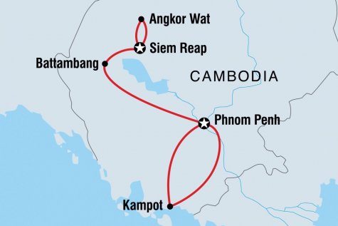 Cambodia Encompassed - Tour Map