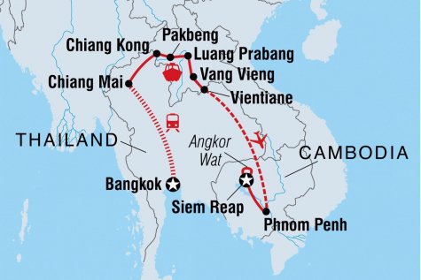 Epic Laos & Cambodia - Tour Map