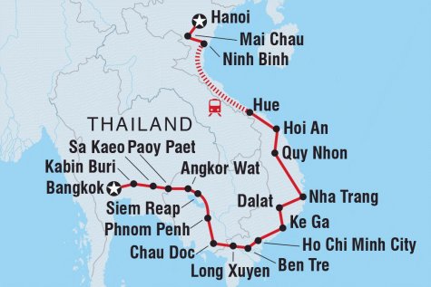 Cycle South East Asia - Tour Map