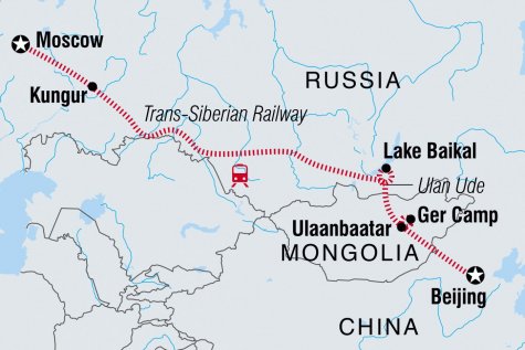Beijing to Moscow - Tour Map