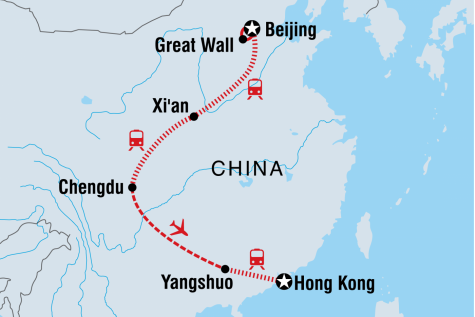 China Family Holiday - Tour Map