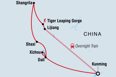 Yunnan Explorer - Tour Map