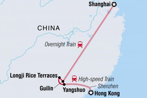 South China Getaway - Tour Map